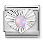 Nomination Composable Classic Link 330508/38 Pink Opal in Silver Heart
